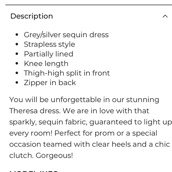 NWT Selfie Leslie Theresa Strapless Thigh Split Knee Length Dress Grey/Silver - Picture 4 of 7